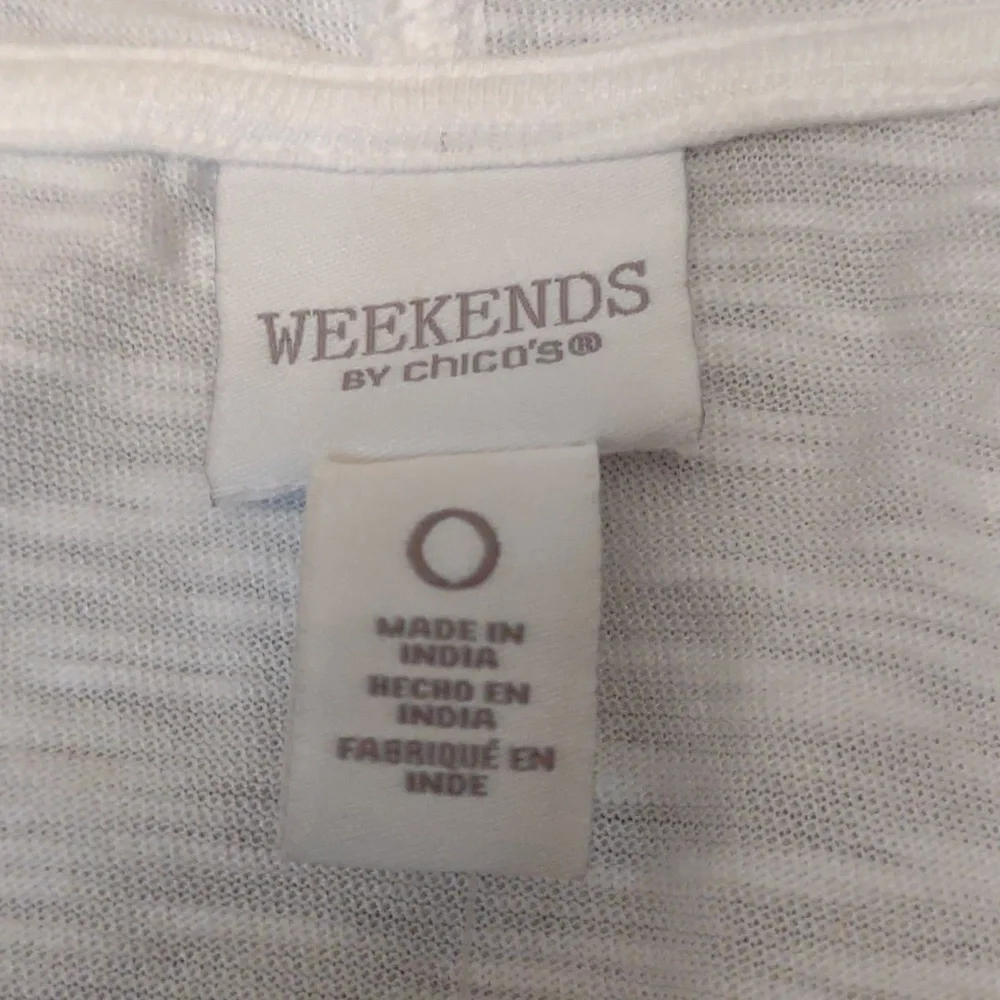 Chico's Ombre Dots Open-Front Hoodie Tunic